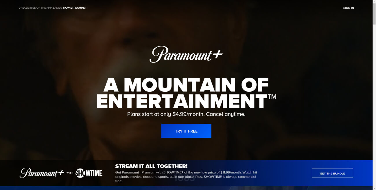 Paramount plus online website