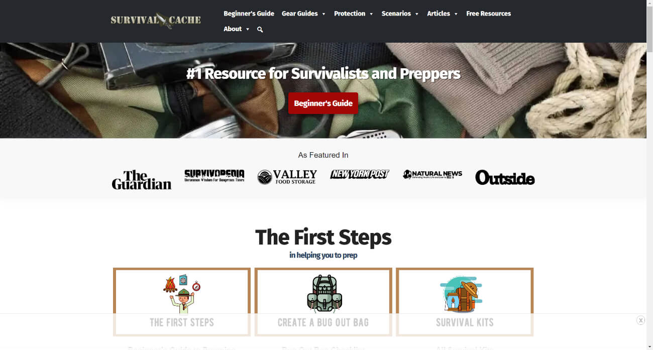 Survival Cache Amazon Affiliate Site Example