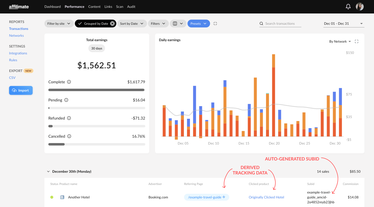 Automate SubID tracking