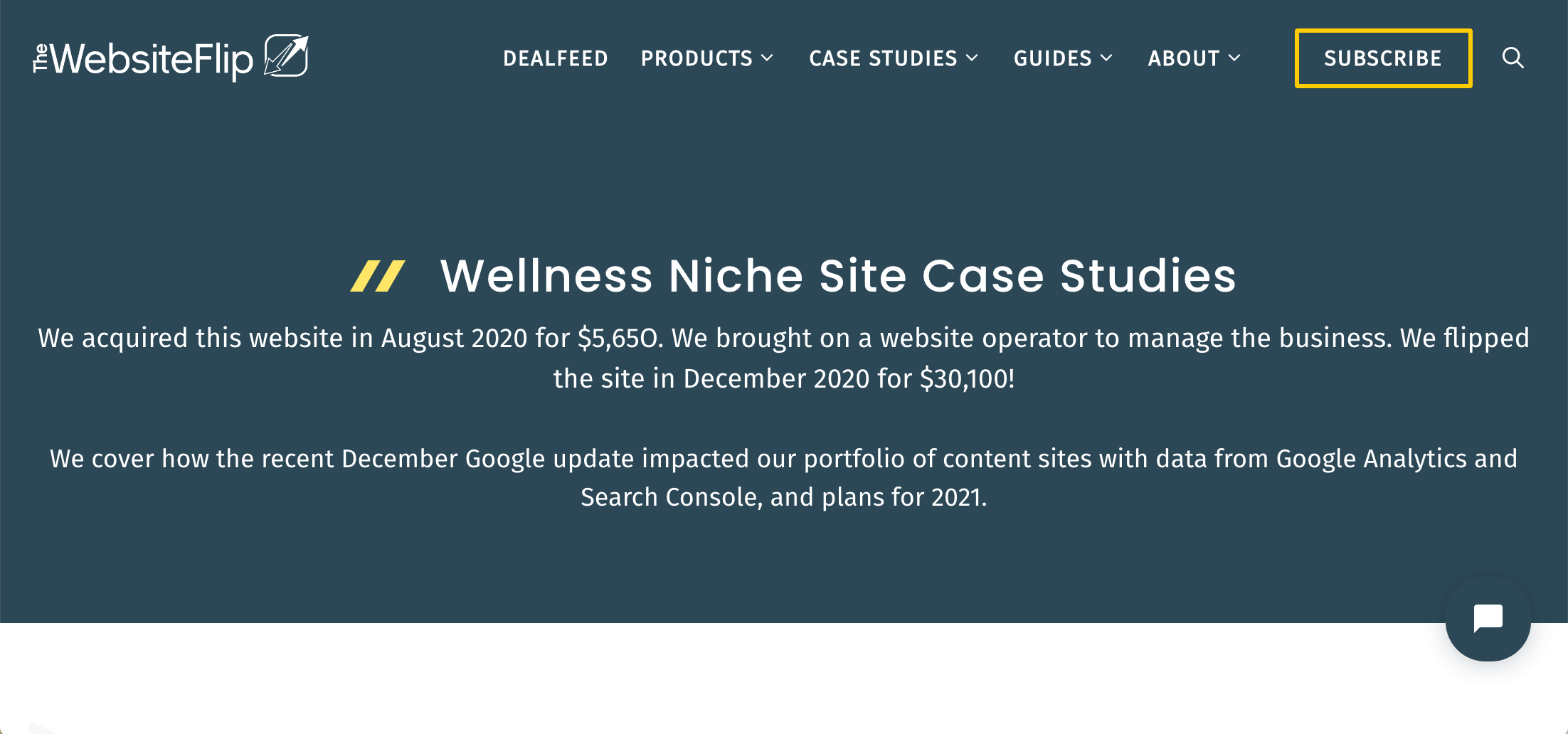 website flipping case study